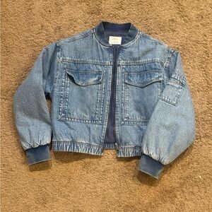 Zara Kids Light Blue bomber Denim Jacket size 13/14